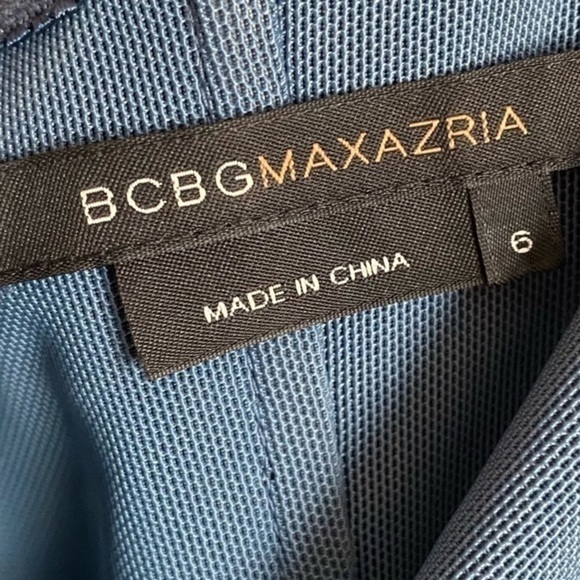 BCBGMaxAzria • Blue Tiered Beaded Neckline Cocktail Dress - Picture 6 of 8